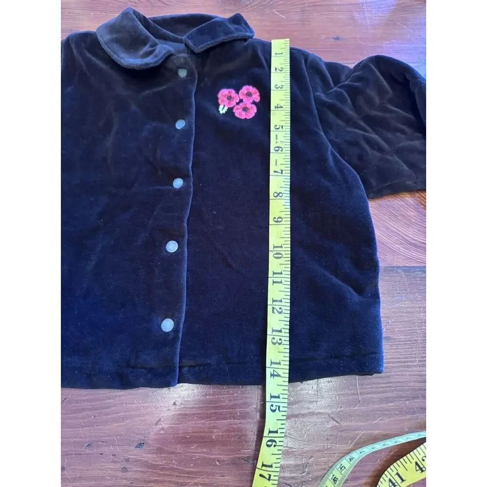 Vintage 90's Gymboree Black Velvet Girls Collates Jacket Size 4-5